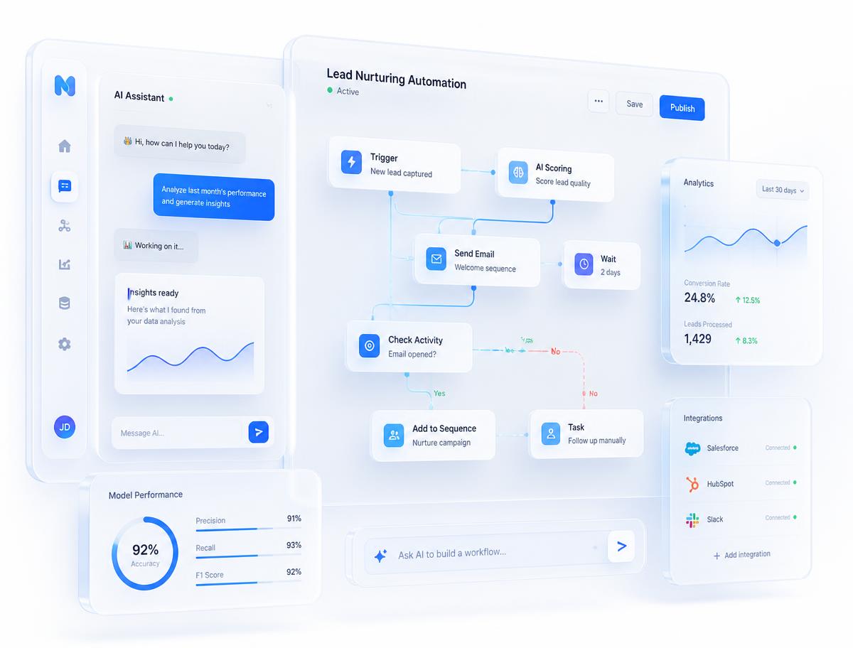 AI assistant and automated workflow interface