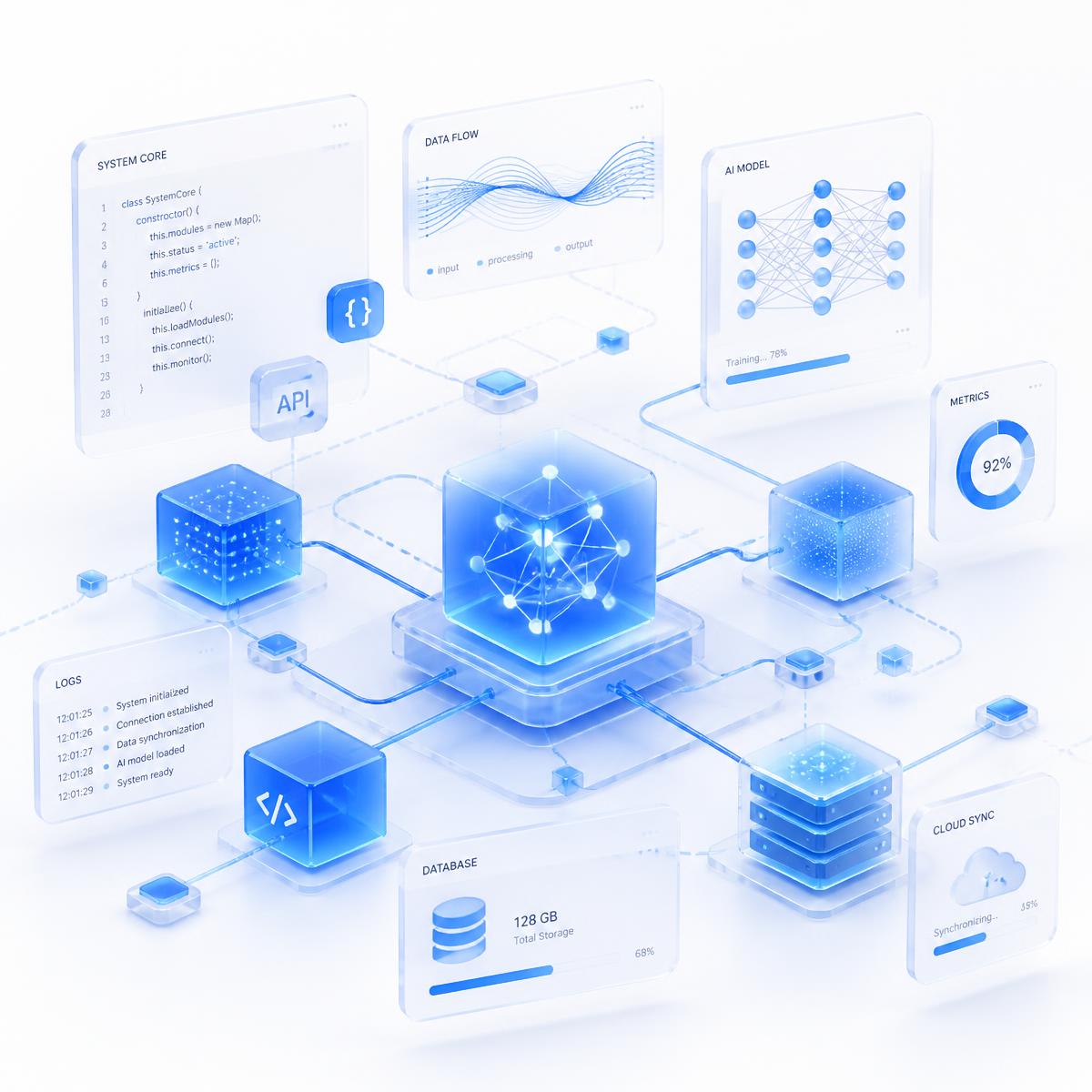 Interconnected digital systems: code, AI models and automation pipelines
